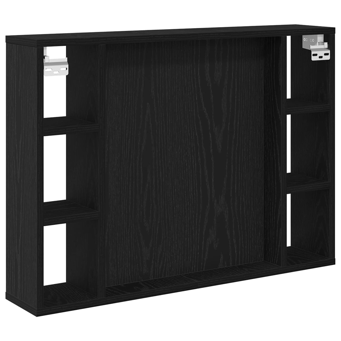 Tükörszekrény polcokkal Fekete tölgy 76 x 15 x 55 cm Szerelt Fa
