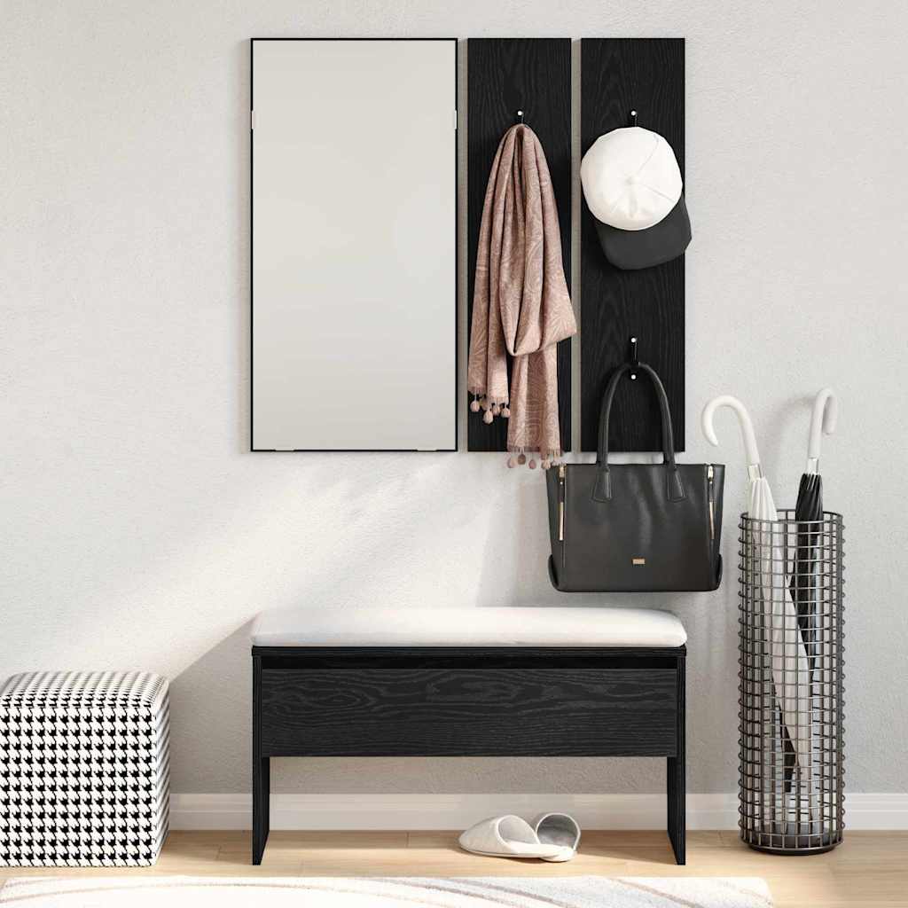 Előszoba bútorkészlet 4 pcs Fekete tölgy 80 x 30,5 x 40 cm