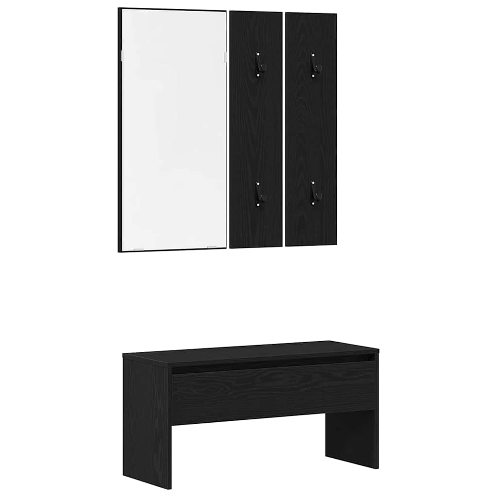 Előszoba bútorkészlet 4 pcs Fekete tölgy 80 x 30,5 x 40 cm