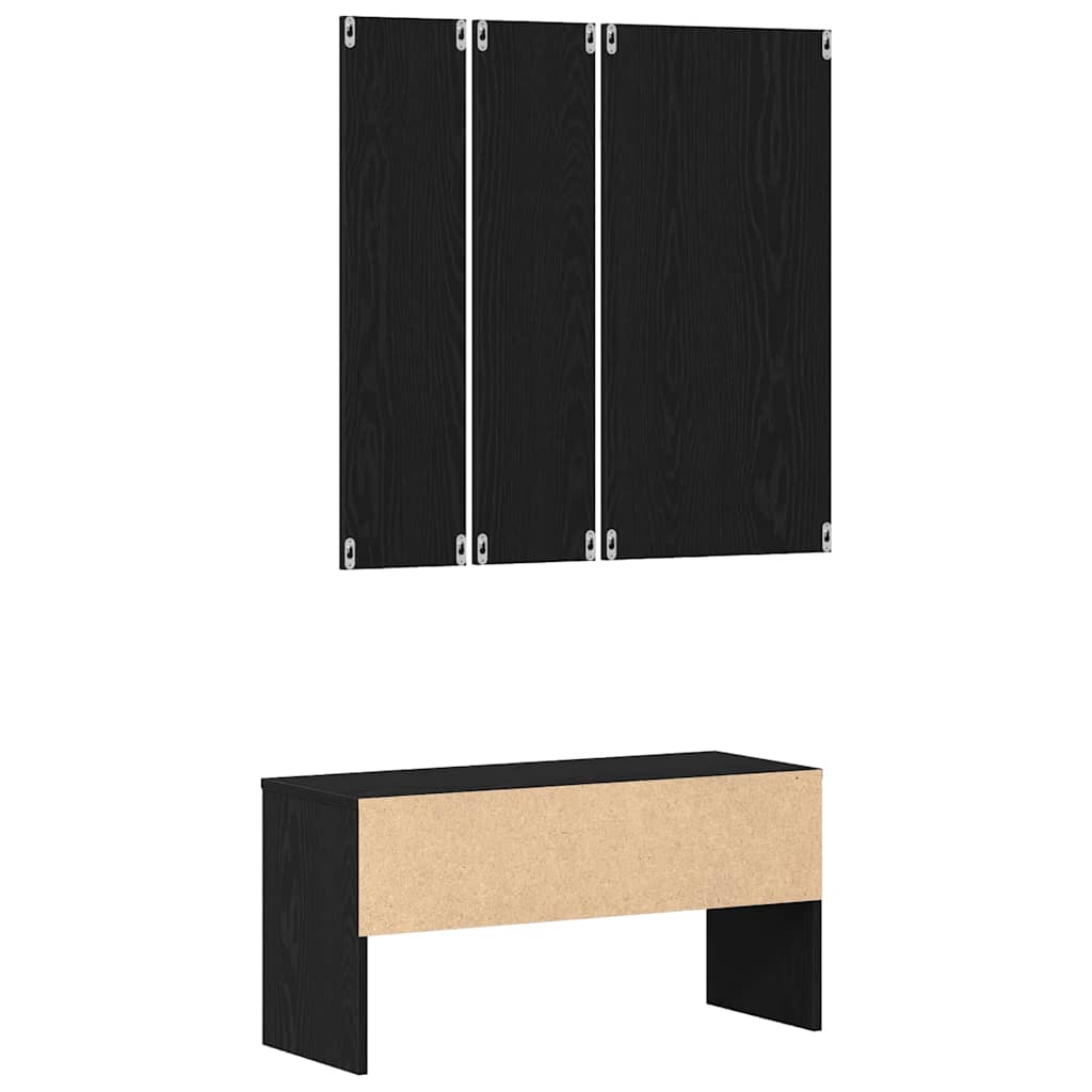 Előszoba bútorkészlet 4 pcs Fekete tölgy 80 x 30,5 x 40 cm