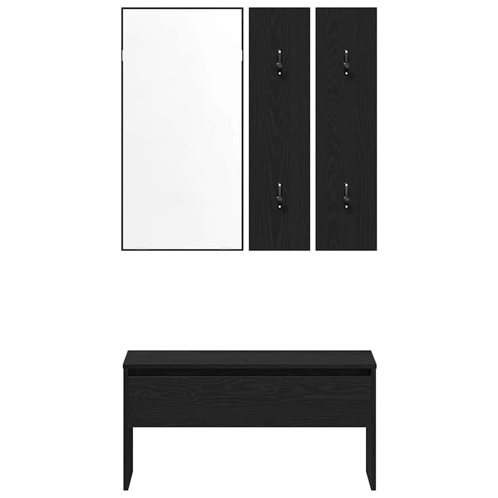 Előszoba bútorkészlet 4 pcs Fekete tölgy 80 x 30,5 x 40 cm
