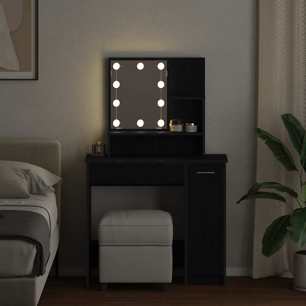 Öltözködőasztal Fekete tölgy 86,5 x 35 x 136 cm Szerelt Fa