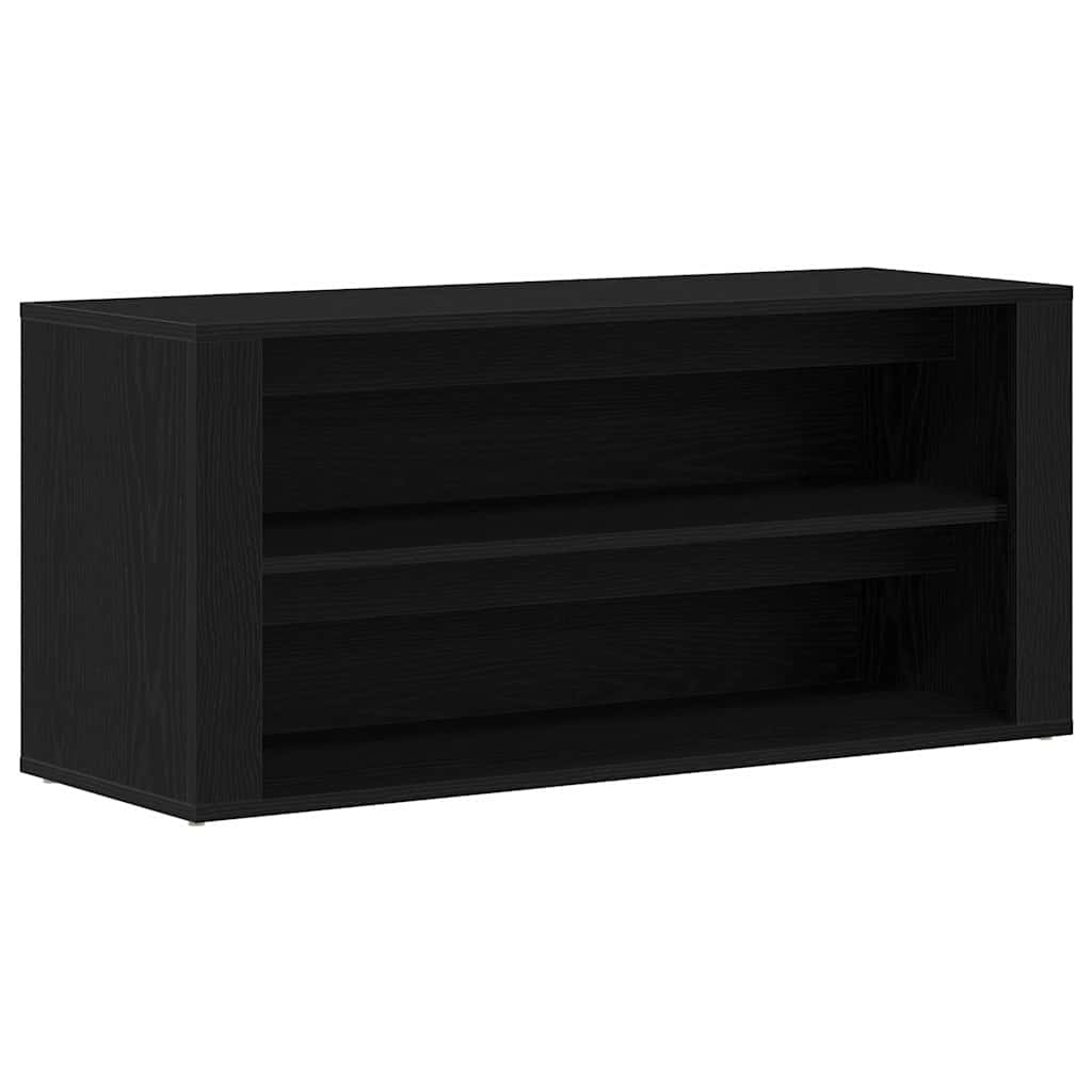 fekete tölgyfa cipőpad 100 x 35 x 45 cm rétegelt fából