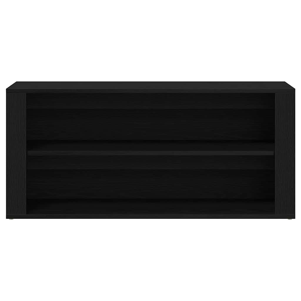 fekete tölgyfa cipőpad 100 x 35 x 45 cm rétegelt fából