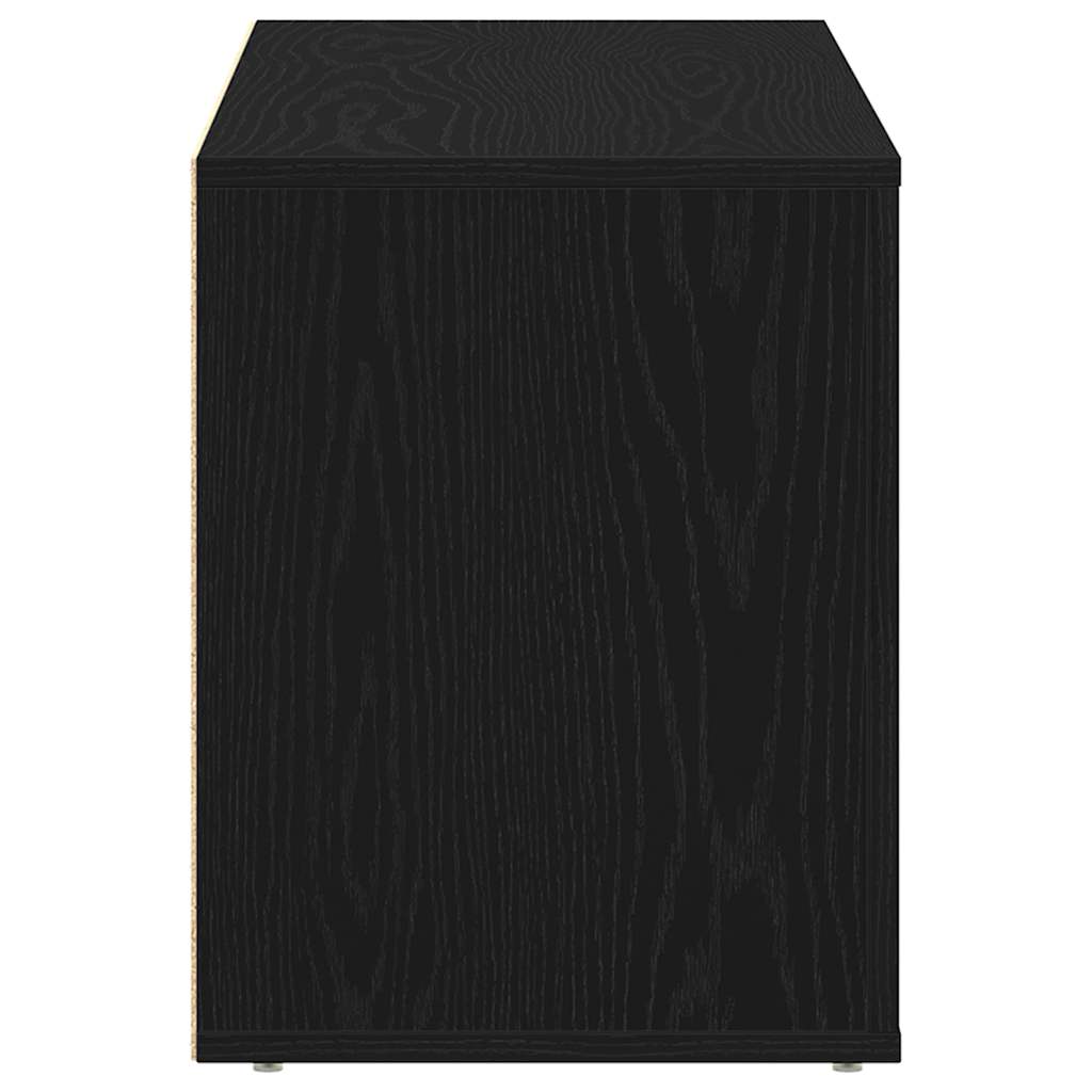 fekete tölgyfa cipőpad 100 x 35 x 45 cm rétegelt fából