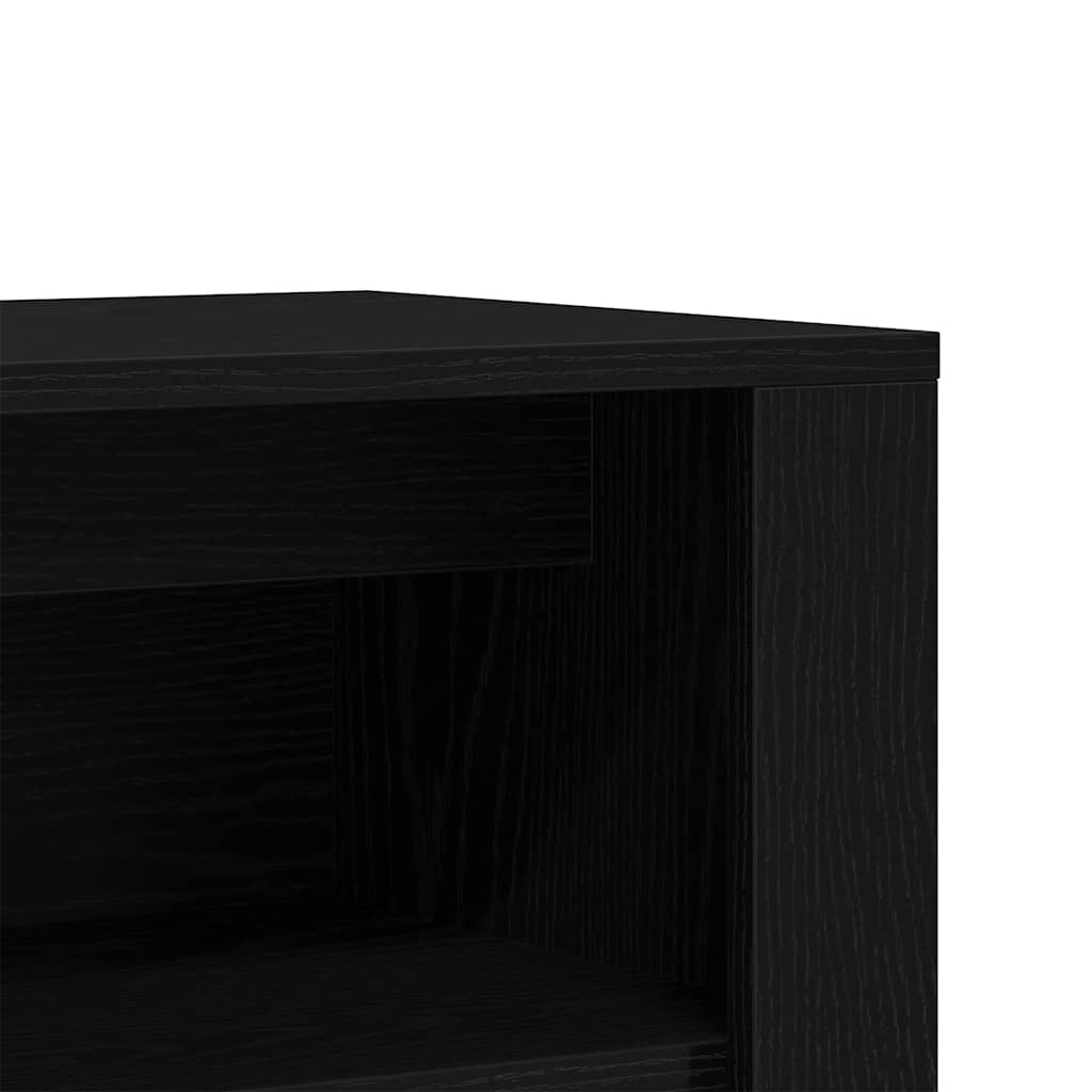 fekete tölgyfa cipőpad 100 x 35 x 45 cm rétegelt fából