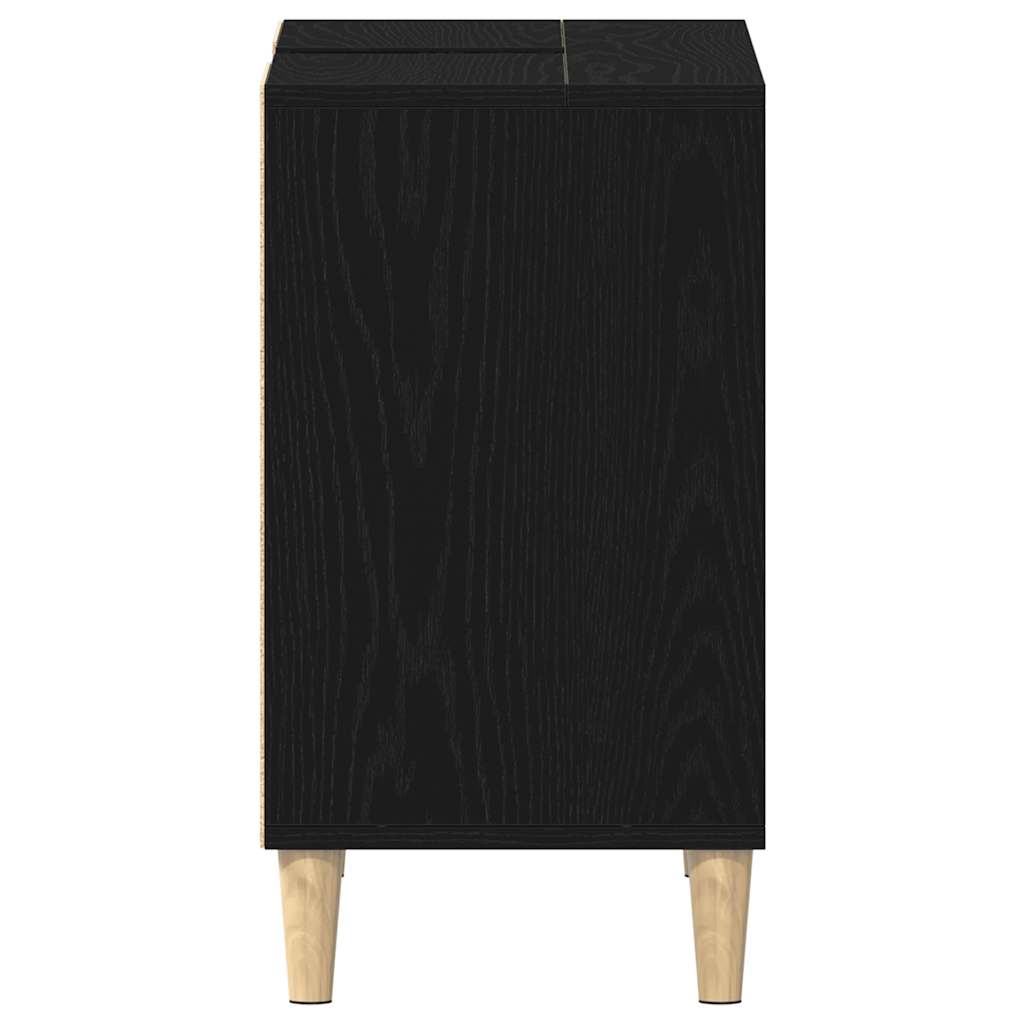 fekete tölgyfa mosdószekrény 80 x 33 x 60 cm