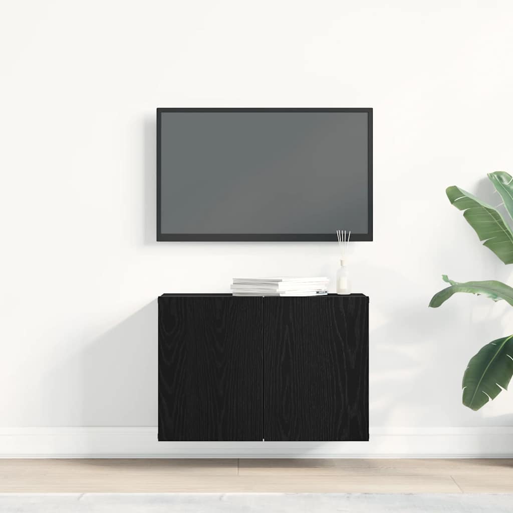 fekete tölgyfa TV-szekrény 60 x 30 x 41 cm