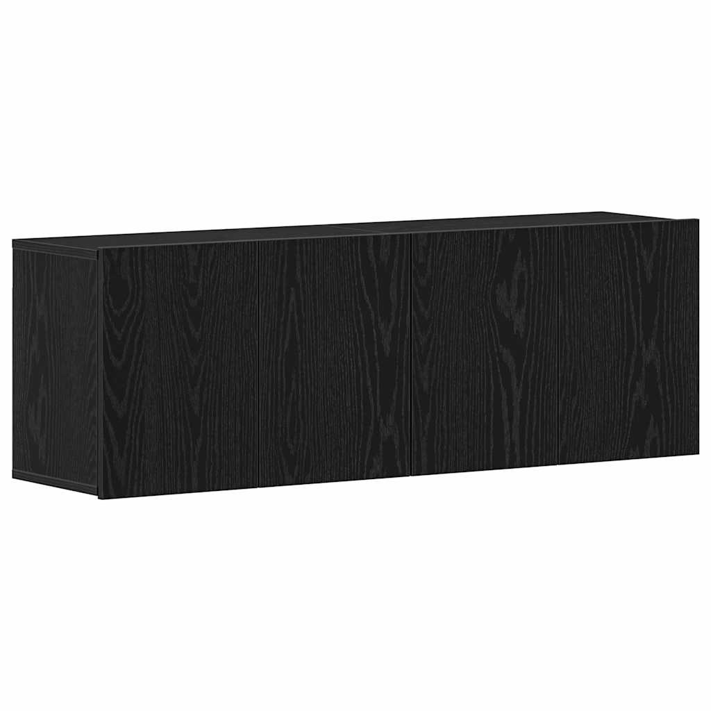 2 db fekete tölgyfa TV-szekrény 120 x 30 x 41 cm