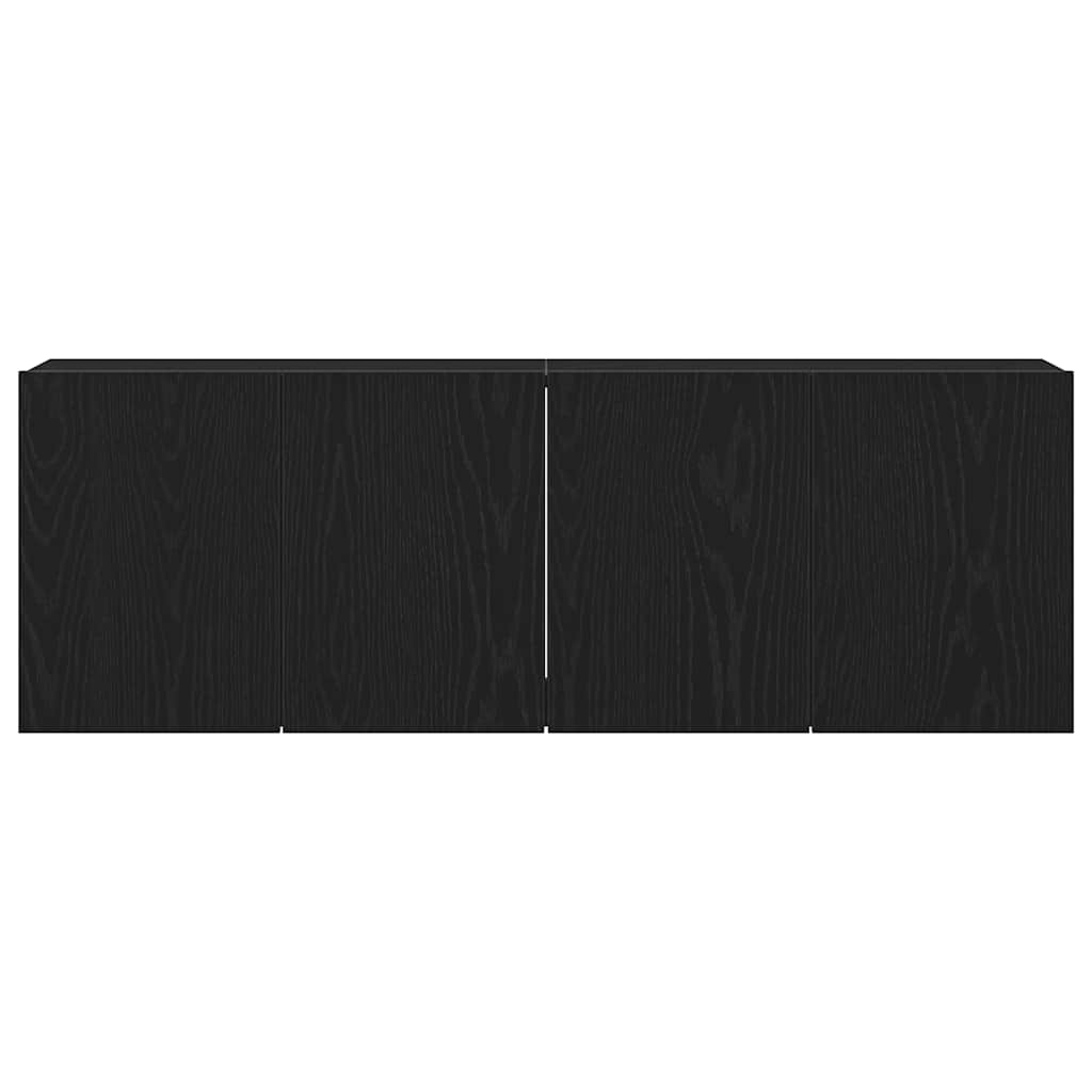 2 db fekete tölgyfa TV-szekrény 120 x 30 x 41 cm