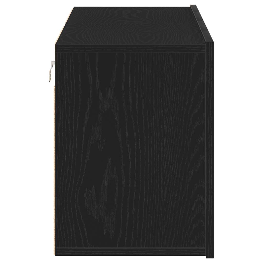 2 db fekete tölgyfa TV-szekrény 120 x 30 x 41 cm