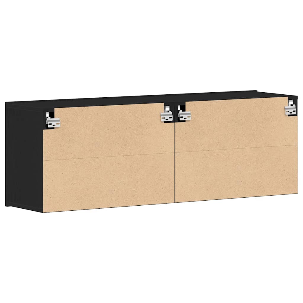 2 db fekete tölgyfa TV-szekrény 120 x 30 x 41 cm