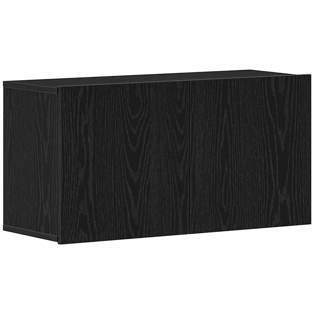 fekete tölgyfa TV-szekrény 80 x 30 x 41 cm