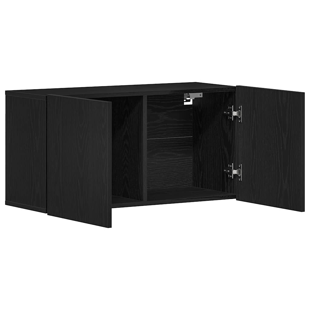 fekete tölgyfa TV-szekrény 80 x 30 x 41 cm