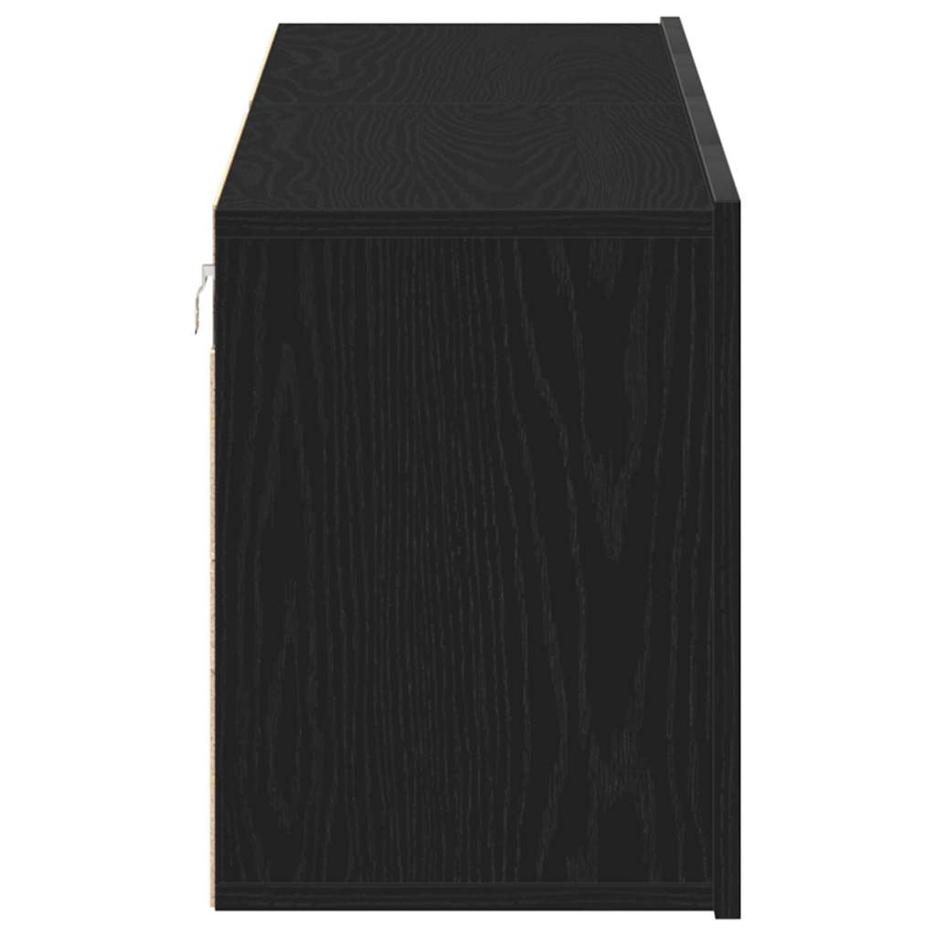 2 db fekete tölgyfa TV-szekrény 160 x 30 x 41 cm