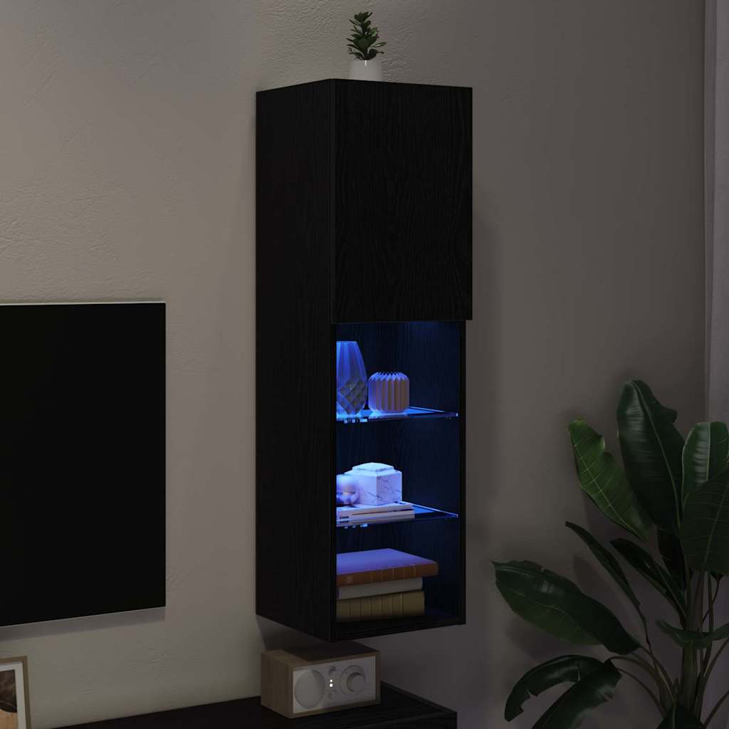 TV szekrény garnitúra 30,5 x 30 x 102 cm Fekete tölgy
