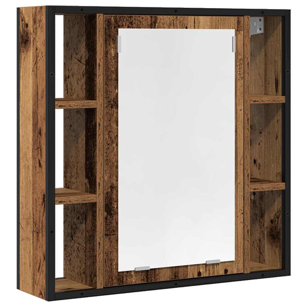 antik fa szerelt fa fürdőszobai tükör 60 x 16 x 60 cm