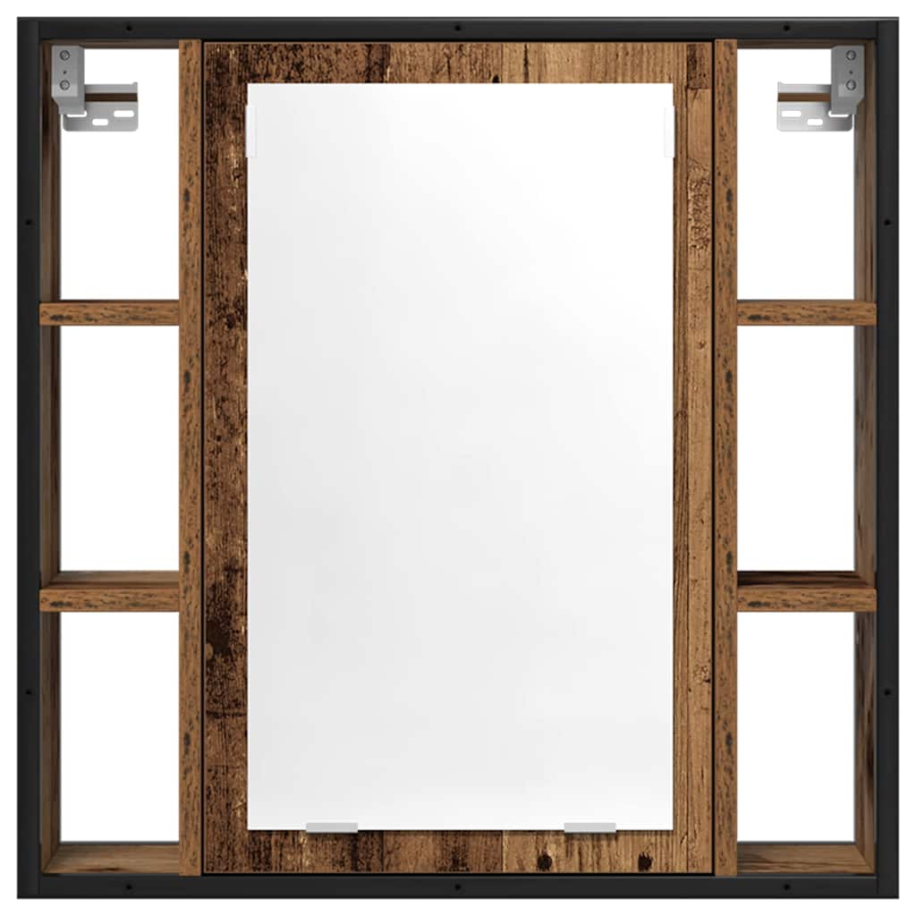 antik fa szerelt fa fürdőszobai tükör 60 x 16 x 60 cm