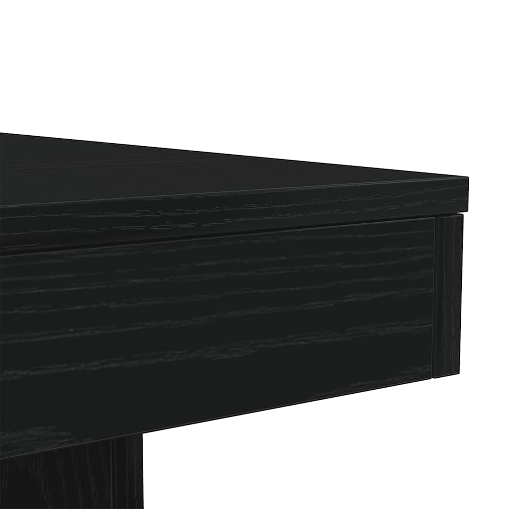 fekete tölgy dohányzóasztal LED-lámpákkal 90x50x40 cm