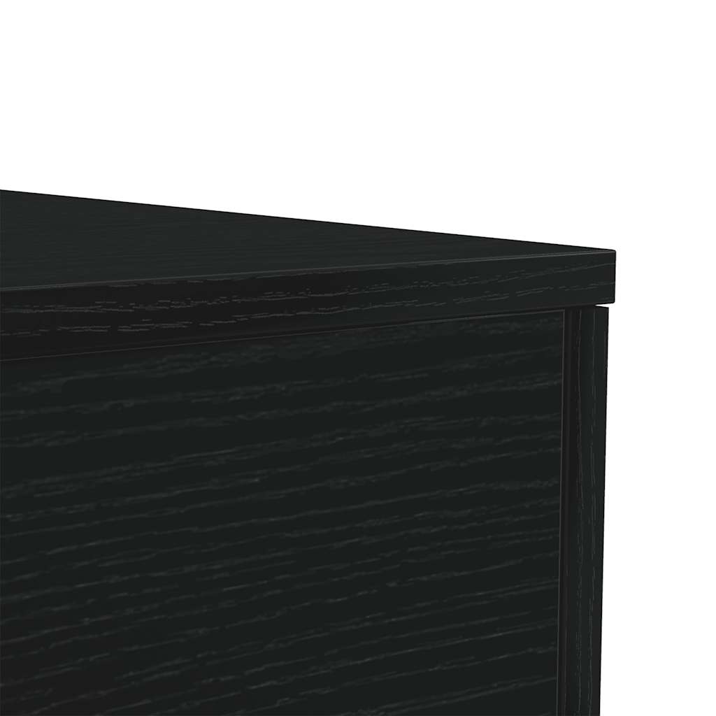 fekete tölgyszínű dohányzóasztal LED-lámpákkal 50 x 50 x 40 cm