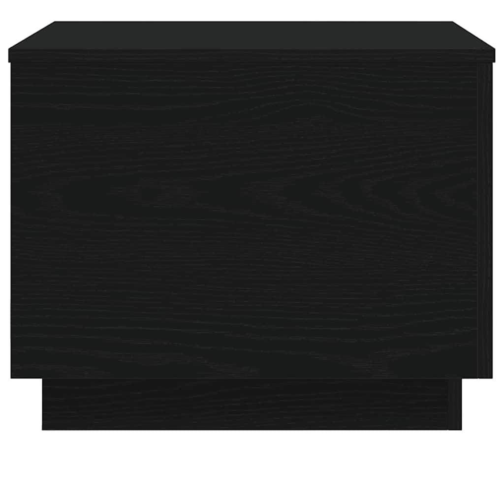 fekete tölgyszínű dohányzóasztal LED-lámpákkal 50 x 50 x 40 cm