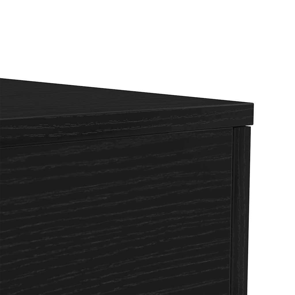 fekete tölgy dohányzóasztal LED-lámpákkal 90x50x40 cm
