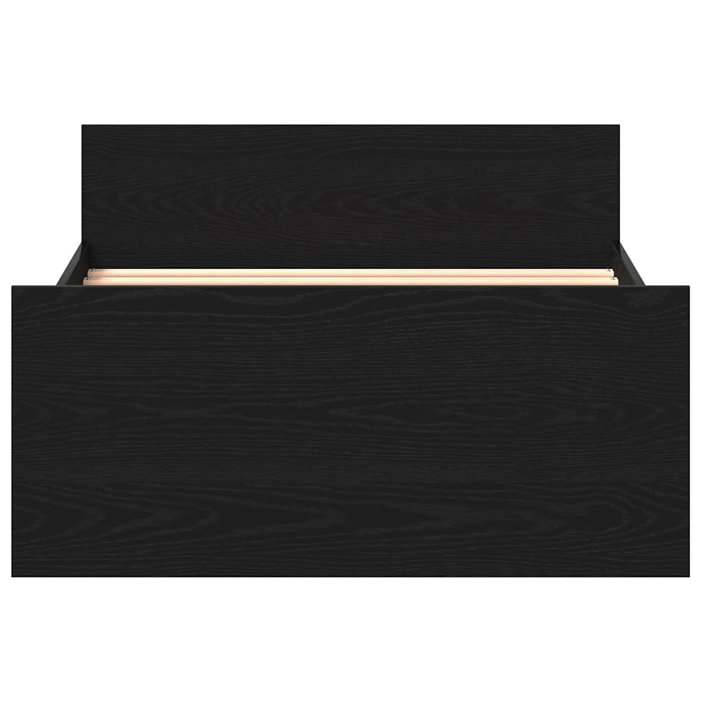 fekete tölgy színű szerelt fa ágykeret matrac nélkül 90x200 cm