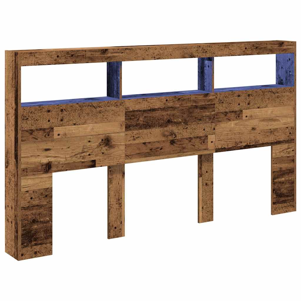 antik fa áthidalószekrény LED-világítással 180 x 17 x 102 cm