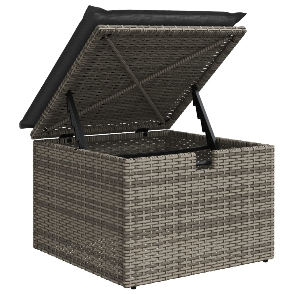 5 részes szürke polyrattan kerti ülőgarnitúra párnákkal