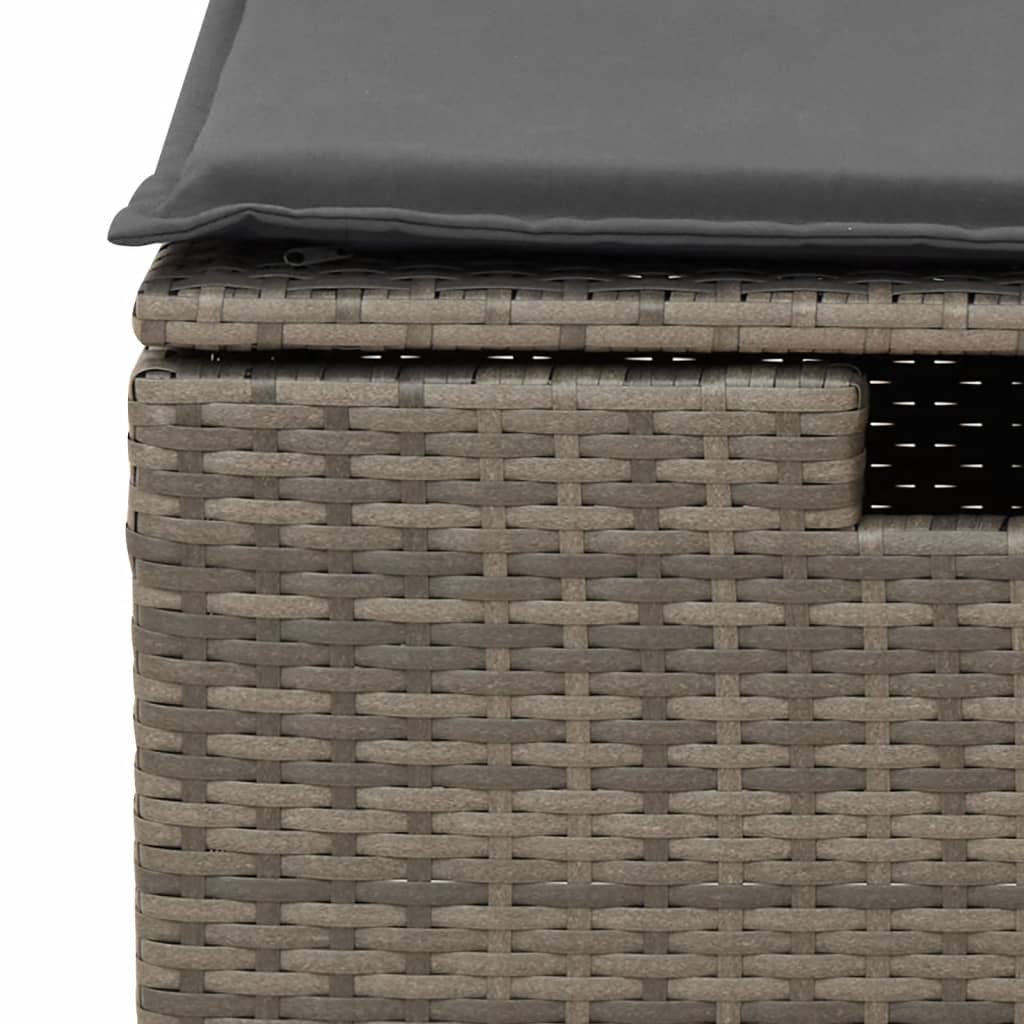 5 részes szürke polyrattan kerti ülőgarnitúra párnákkal