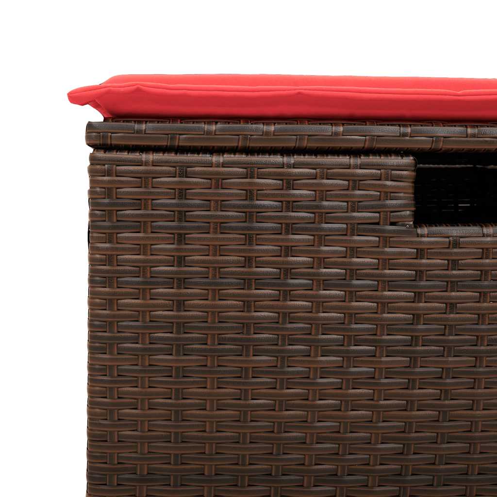 8 részes barna polyrattan kerti ülőgarnitúra párnákkal