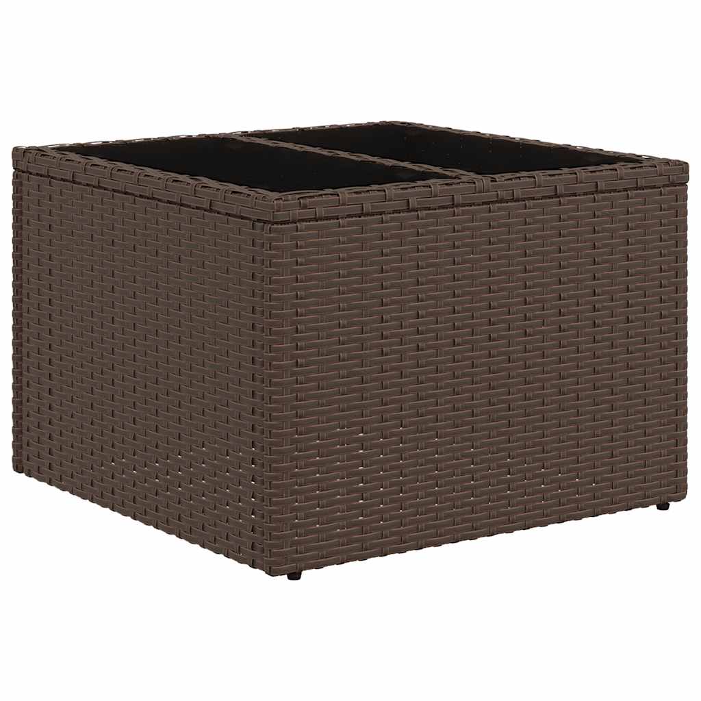 9 részes barna polyrattan kerti ülőgarnitúra párnákkal