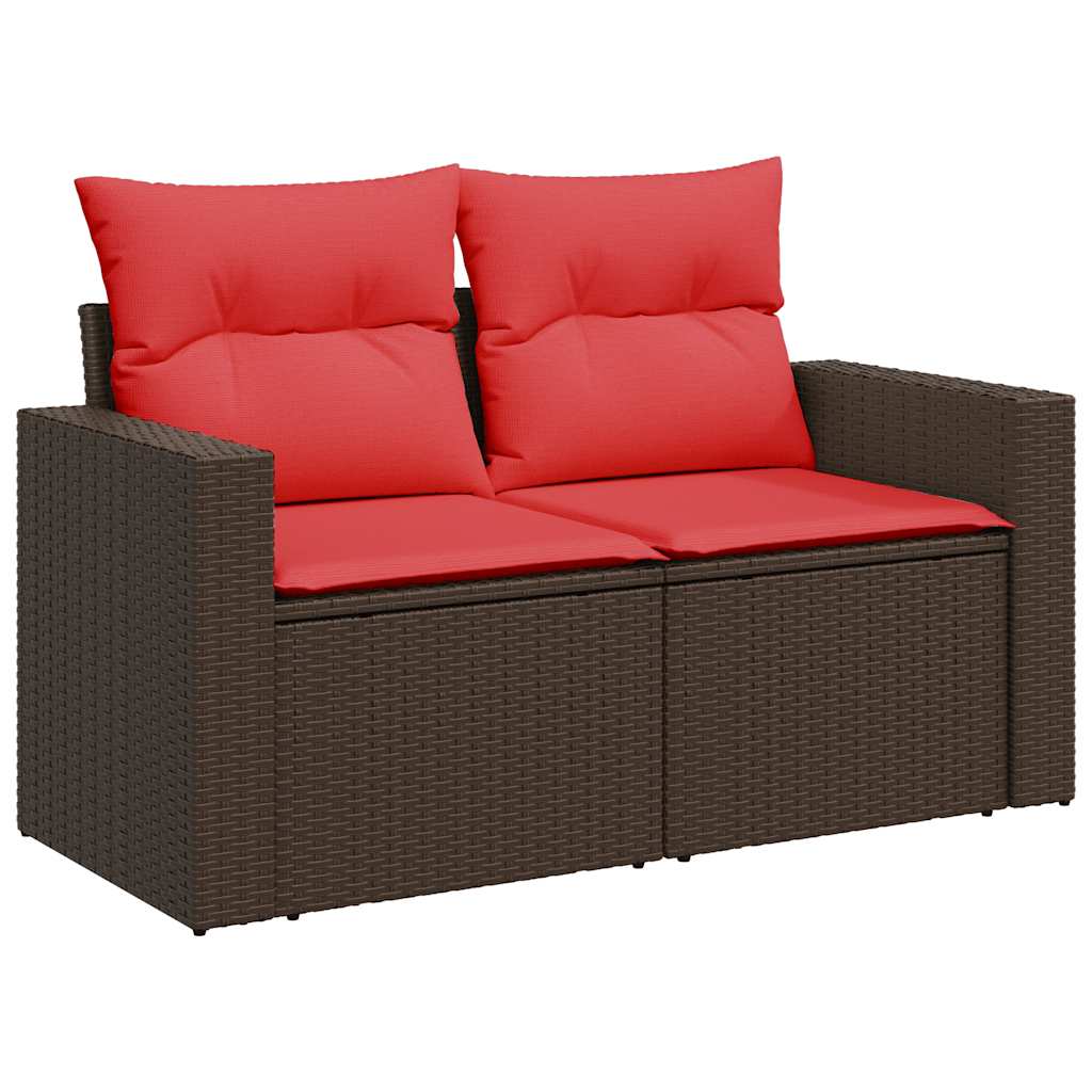 5 részes barna polyrattan kerti ülőgarnitúra párnával