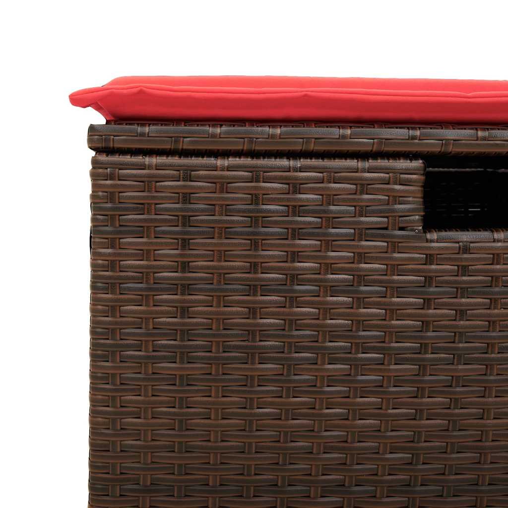 5 részes barna polyrattan kerti ülőgarnitúra párnával