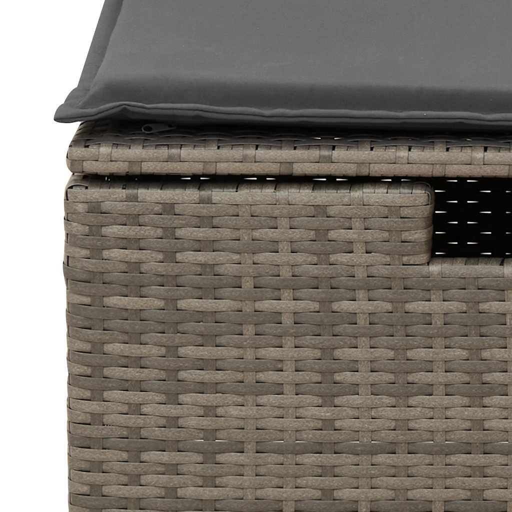 5 részes szürke polyrattan kerti ülőgarnitúra párnákkal