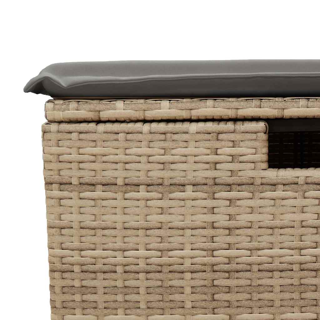 7 részes bézs polyrattan kerti ülőgarnitúra párnákkal