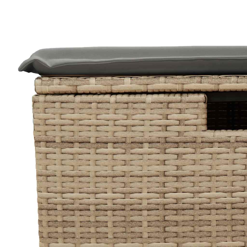 9 részes bézs polyrattan kerti ülőgarnitúra párnákkal