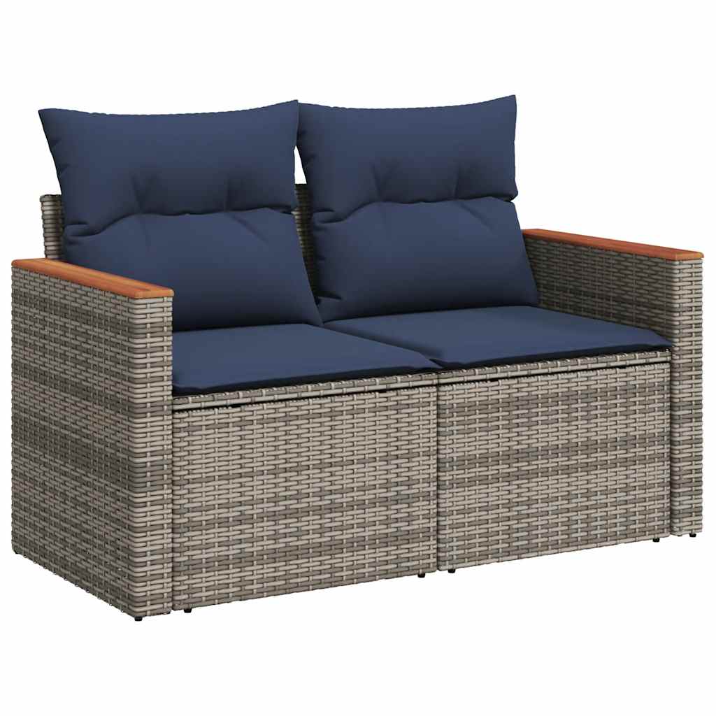 4 részes szürke polyrattan kerti ülőgarnitúra párnákkal