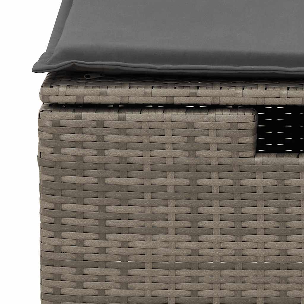 5 részes szürke polyrattan kerti ülőgarnitúra párnákkal