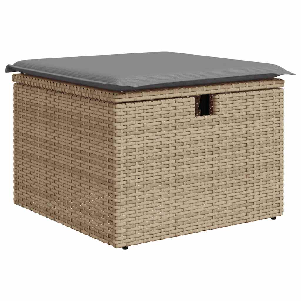 11 részes bézs polyrattan kerti ülőgarnitúra párnákkal
