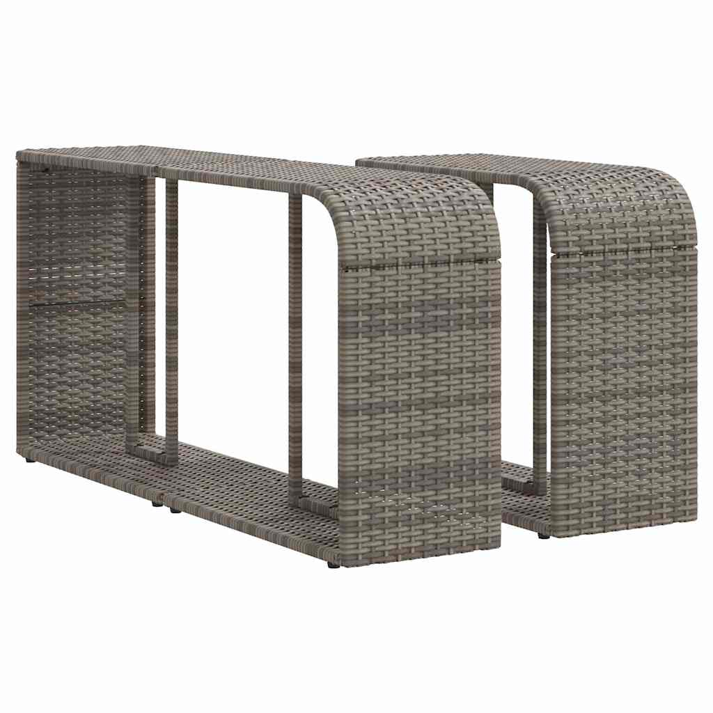11 részes szürke polyrattan kerti ülőgarnitúra párnákkal