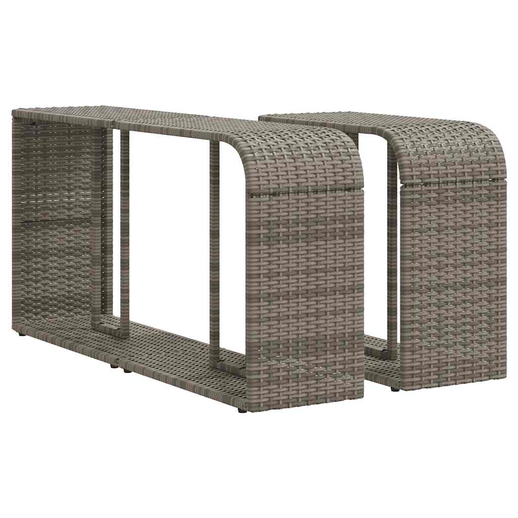 11 részes szürke polyrattan kerti ülőgarnitúra párnákkal