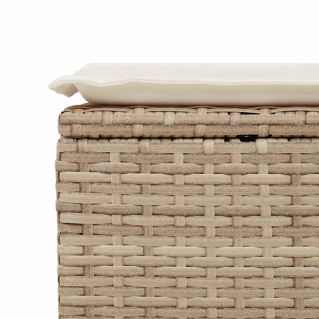 7 részes bézs polyrattan kerti ülőgarnitúra párnákkal