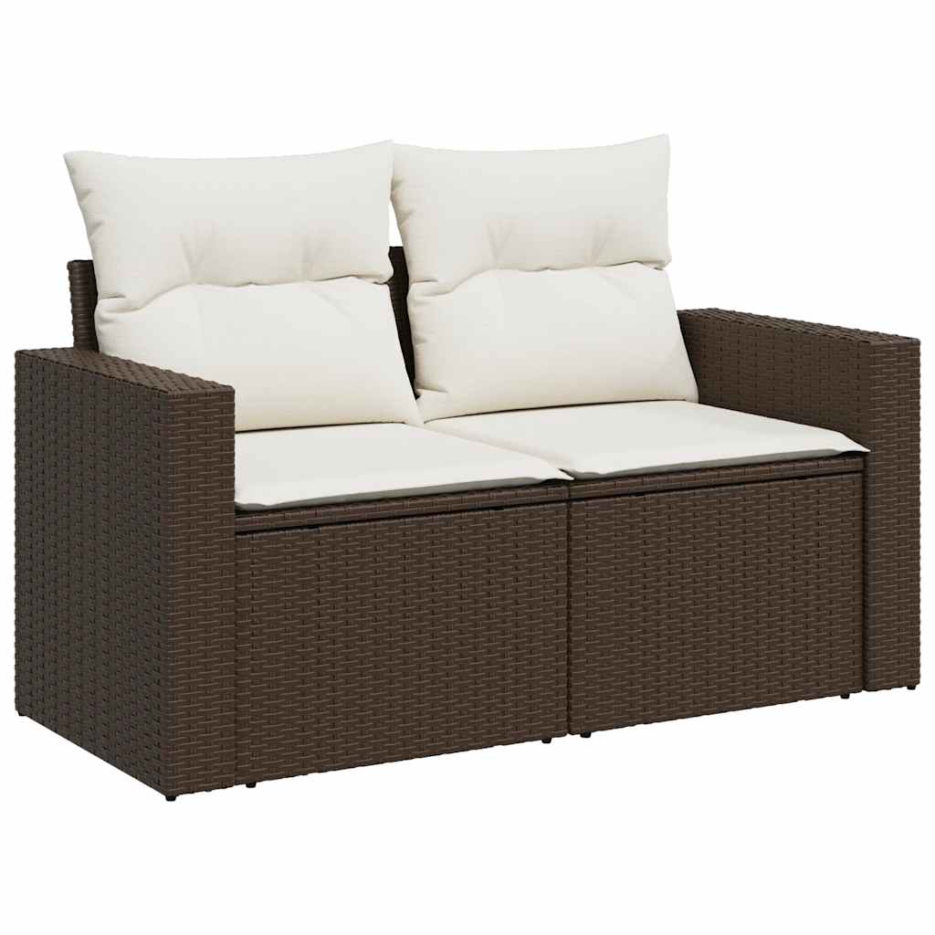 6 részes barna polyrattan kerti ülőgarnitúra párnával