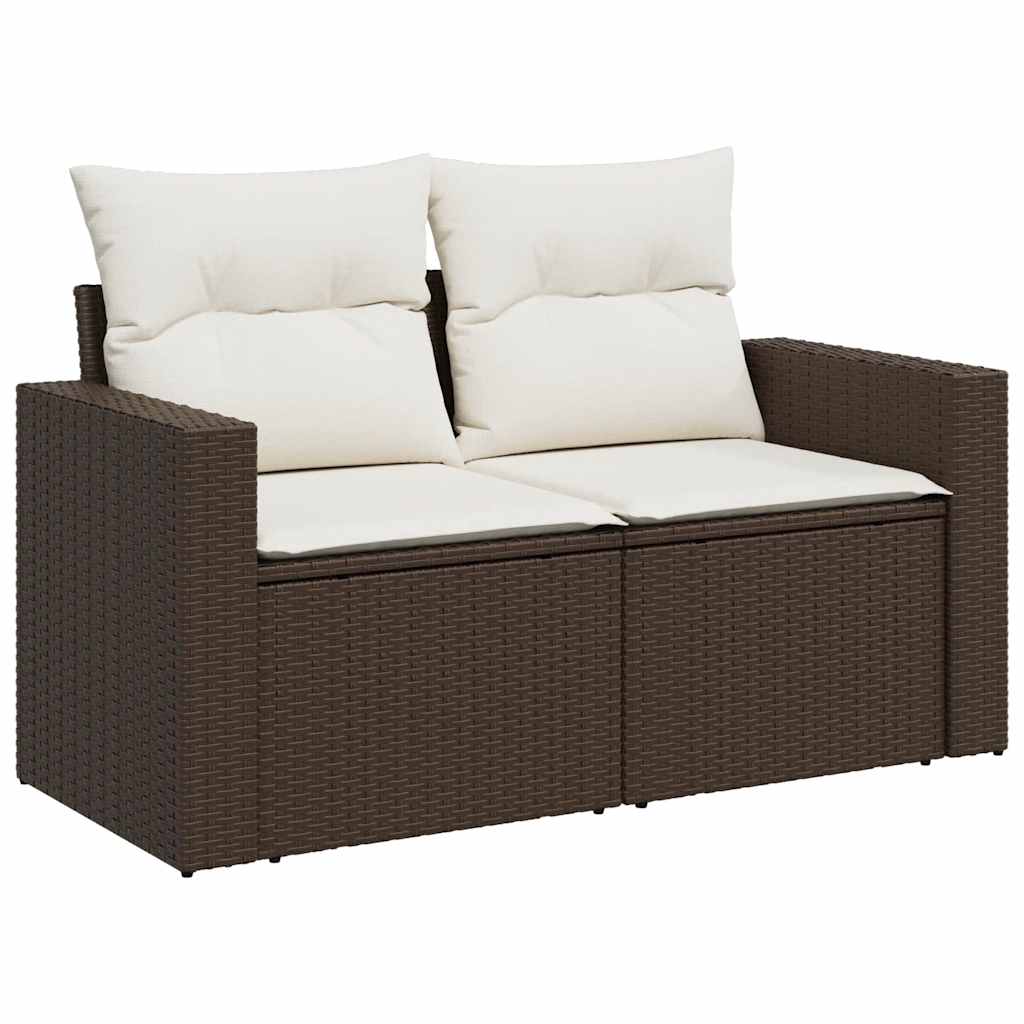 11 részes barna polyrattan kerti ülőgarnitúra párnákkal
