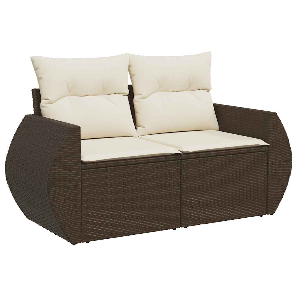 8 részes barna polyrattan kerti ülőgarnitúra párnákkal