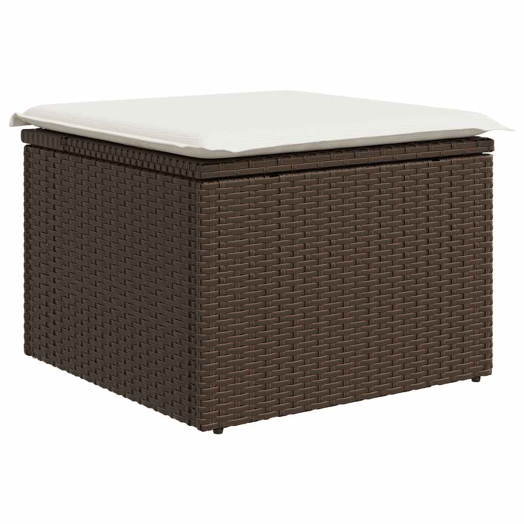 6 részes barna polyrattan kerti ülőgarnitúra párnával