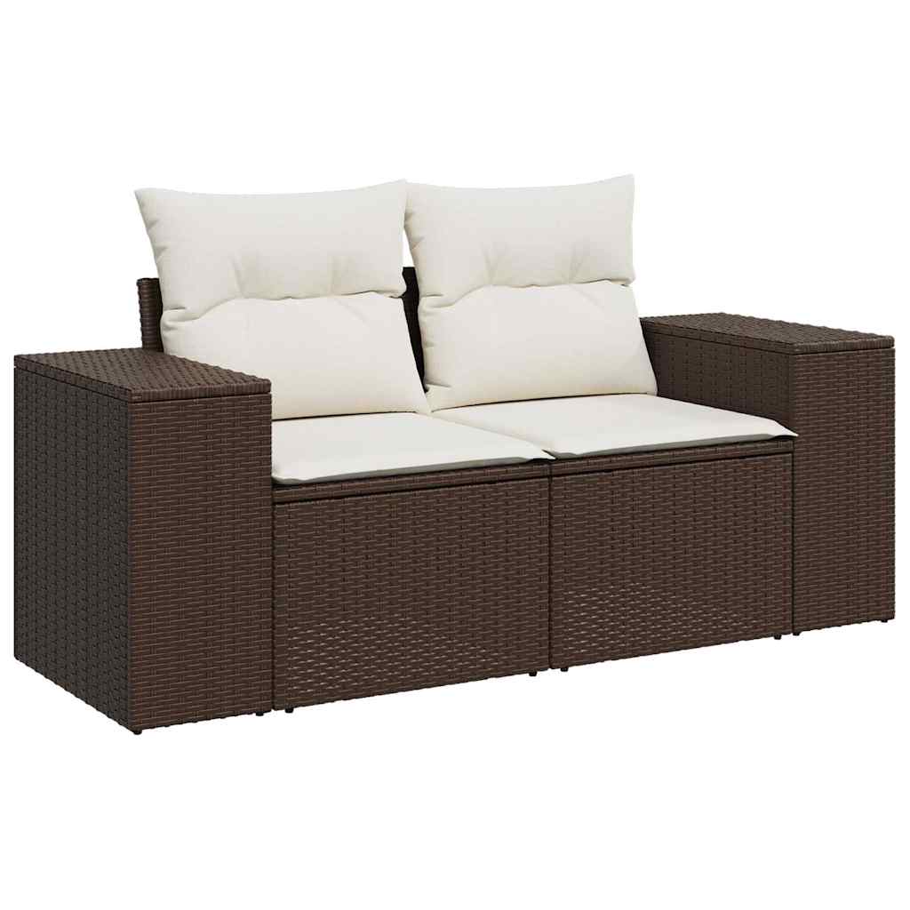 8 részes barna polyrattan kerti ülőgarnitúra párnákkal