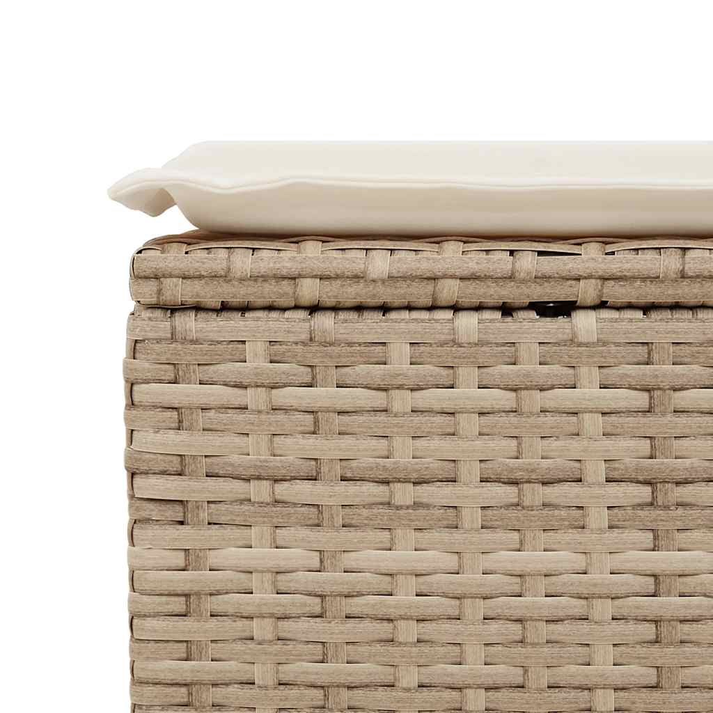 9 részes bézs polyrattan kerti ülőgarnitúra párnákkal