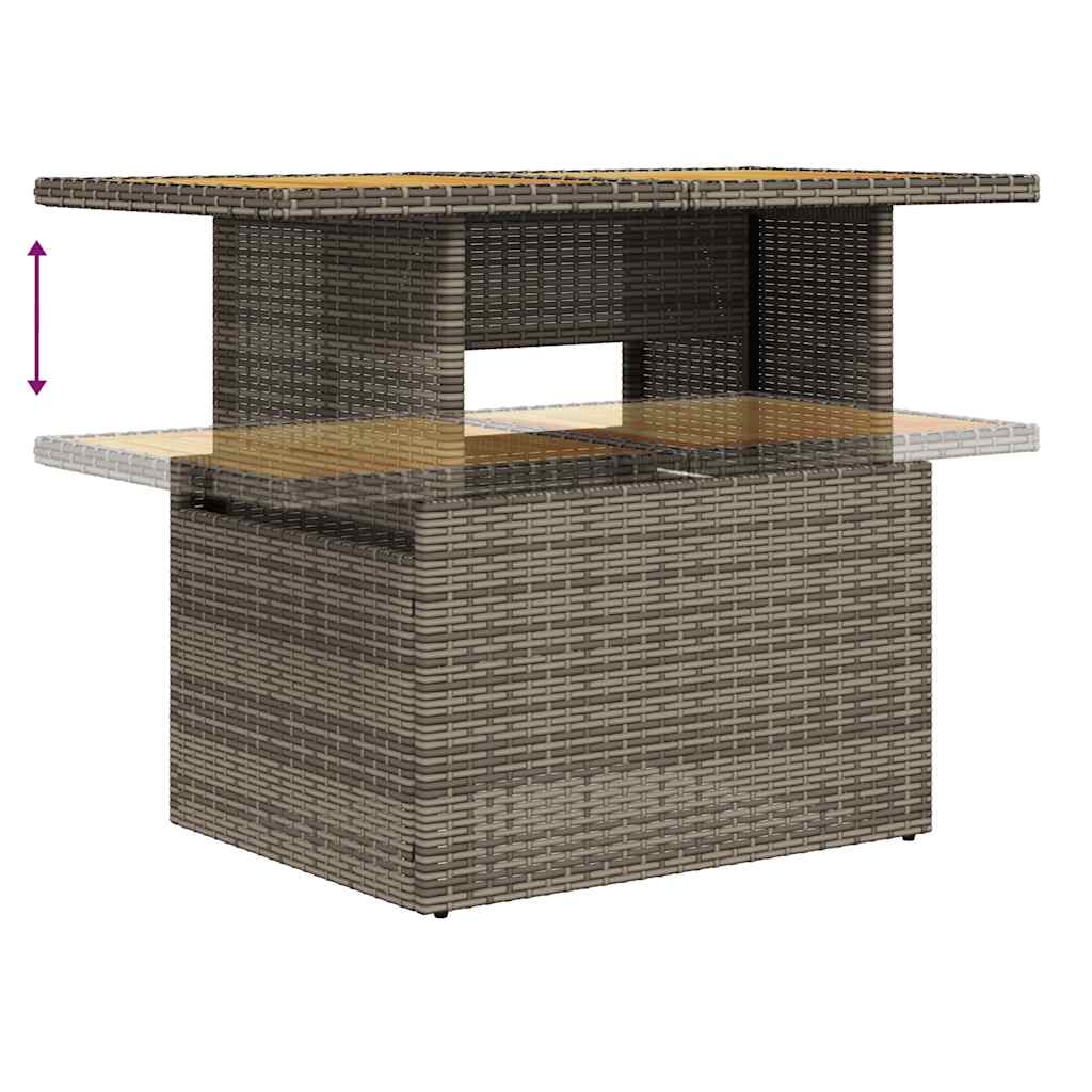 7 részes szürke polyrattan kerti ülőgarnitúra párnákkal
